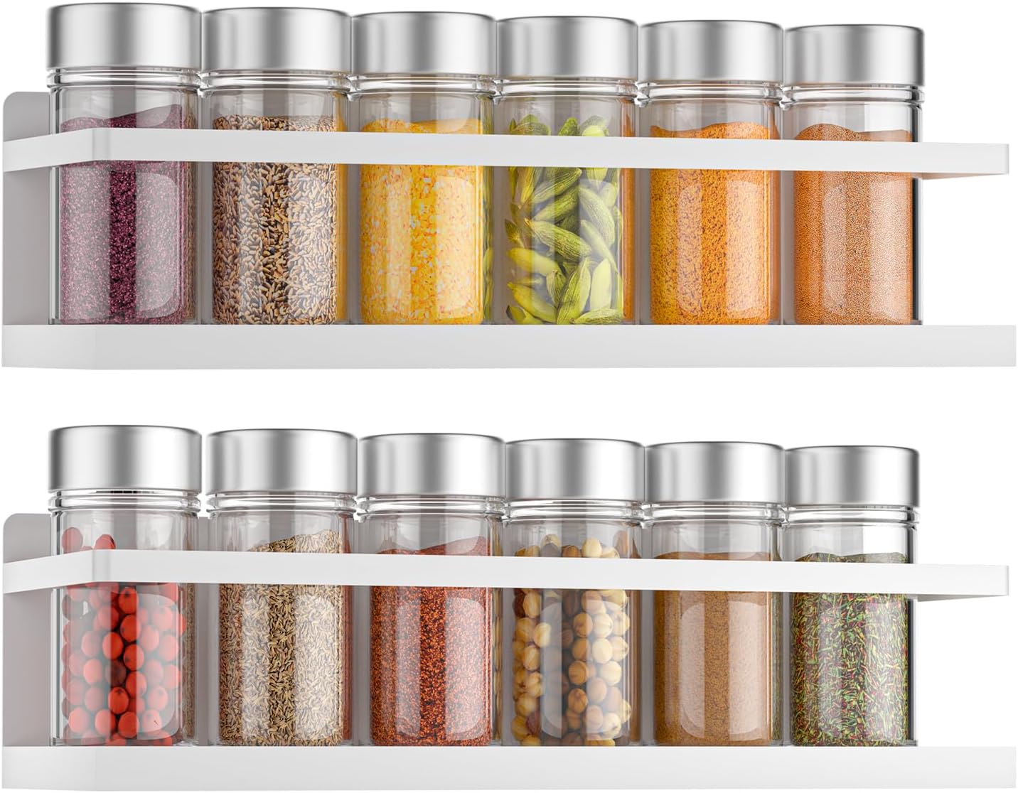 Estante magnético para especias cocina blanco