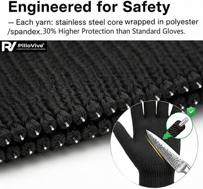 4 Guantes Corte Nivel 5 Acero Inox para Cocineros