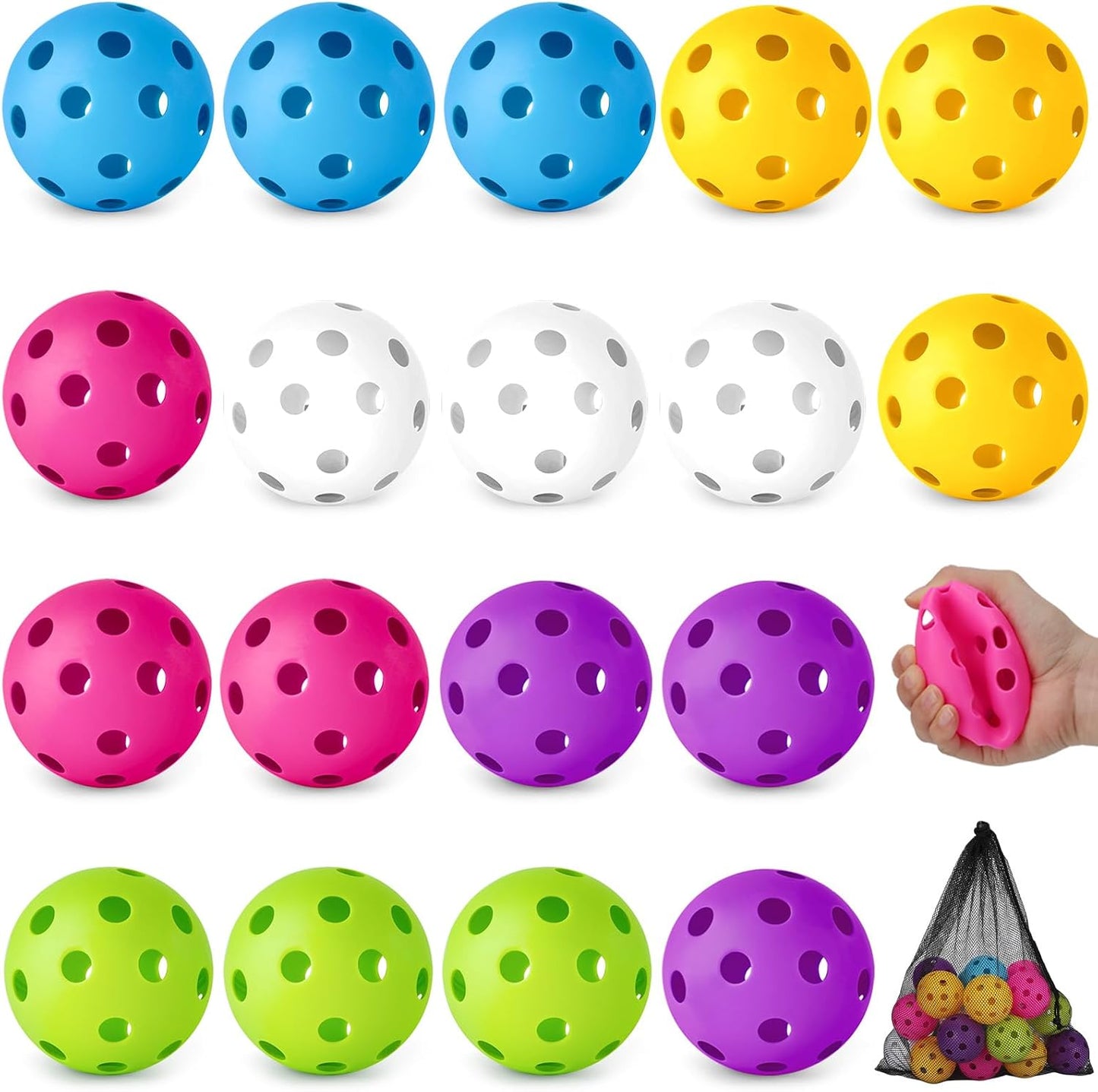 Pack 18/36 Pelotas Béisbol Plástico Huecas Entrenamiento