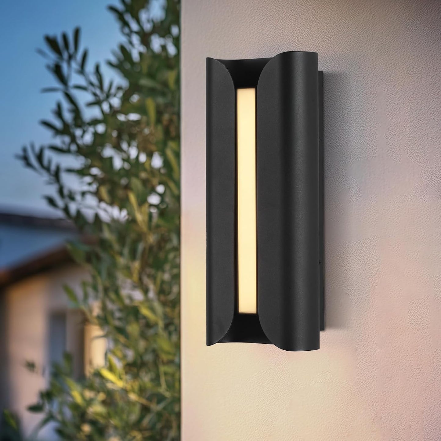 Lámpara pared exterior LED 24W 3000K negro mate