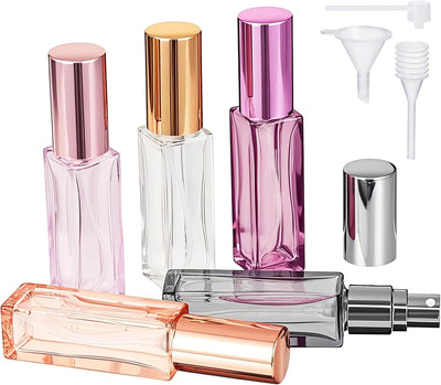 5 Botellas Perfume Recargables 0.3oz Viaje Rociador Vidrio