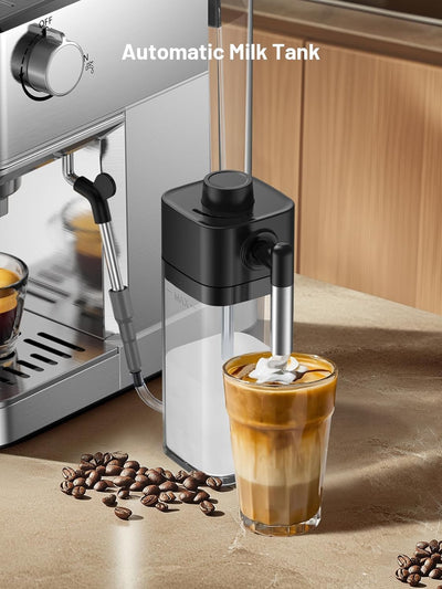 Máquina de café expreso KEENSTAR con espumador de leche y pantalla táctil