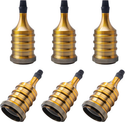 Enchufe lámpara E26 vintage soporte colgante pack 6