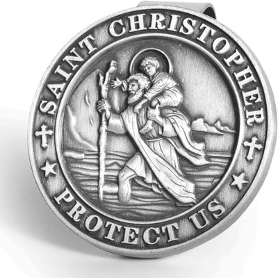 Medalla San Cristóbal clip visera regalo católico