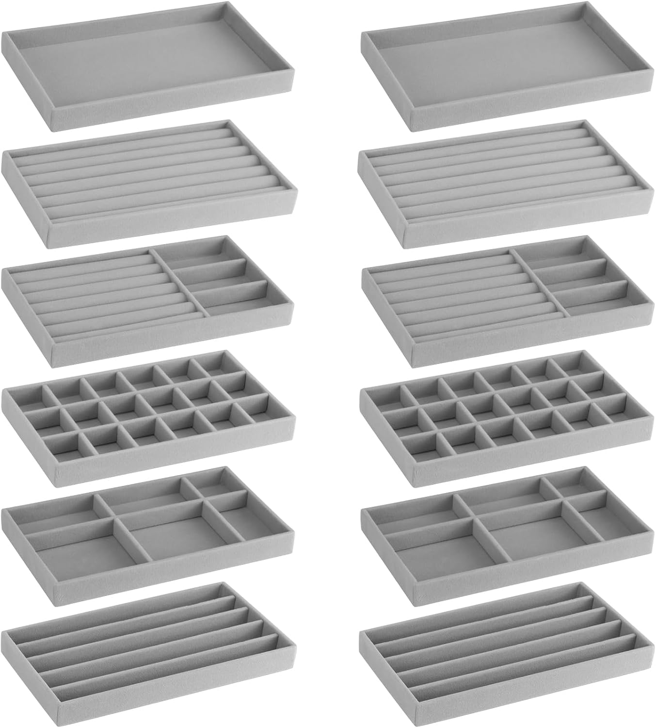 12 Bandejas Organiz. Joyas Caja Almacenamiento