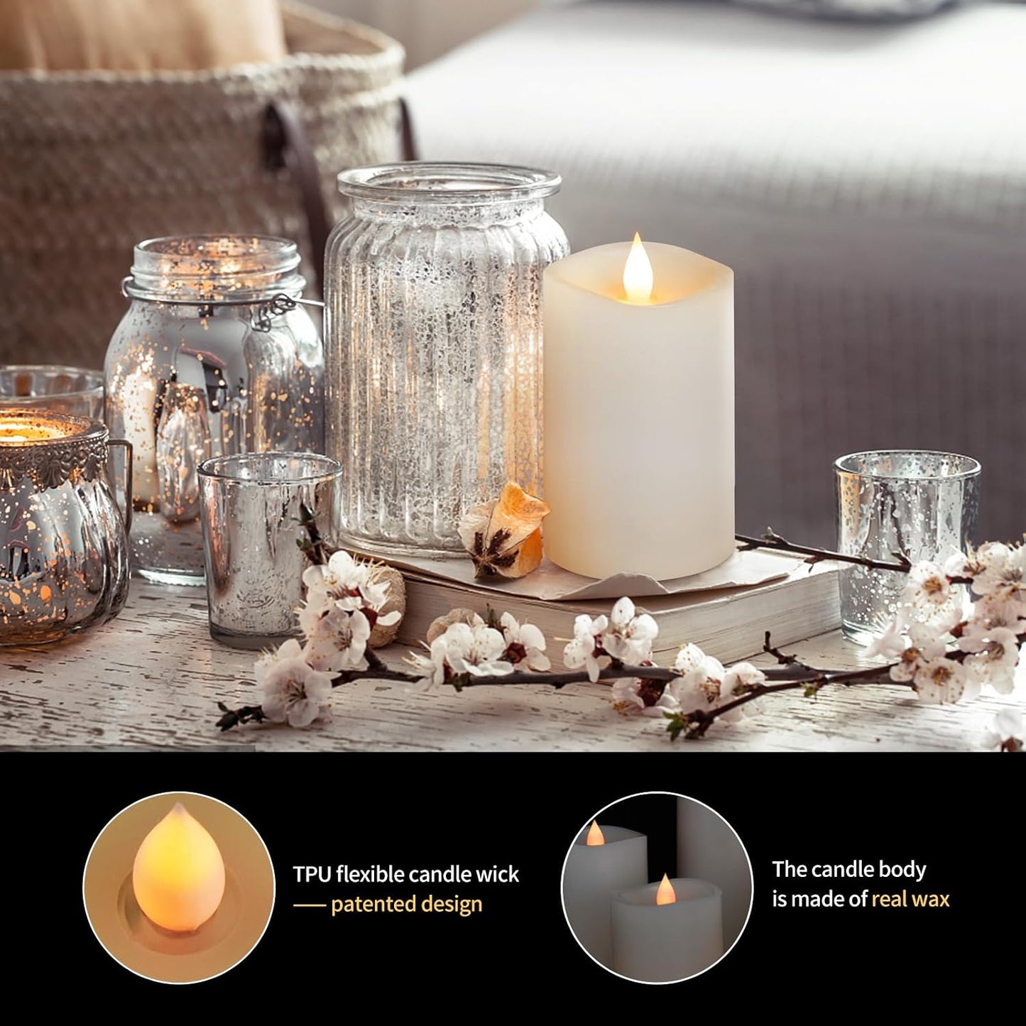 Velas sin llama 5pulg set 1 con control remoto