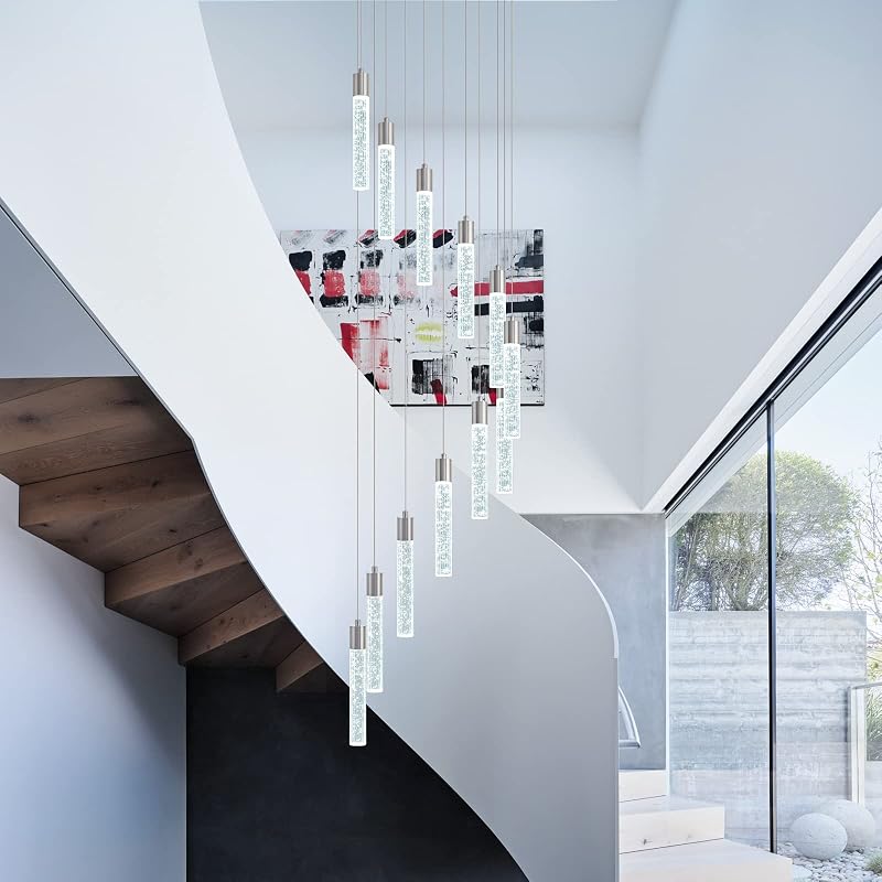 Candelabro cristal 12 luces 59" interruptor regulable