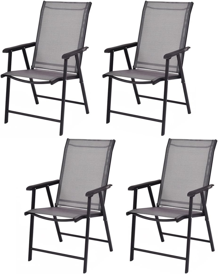 Set 4 sillas plegables para patio jardín camping playa