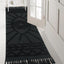 Alfombra Pasillo 2x6ft Lavable Estilo Boho Gris Oscuro