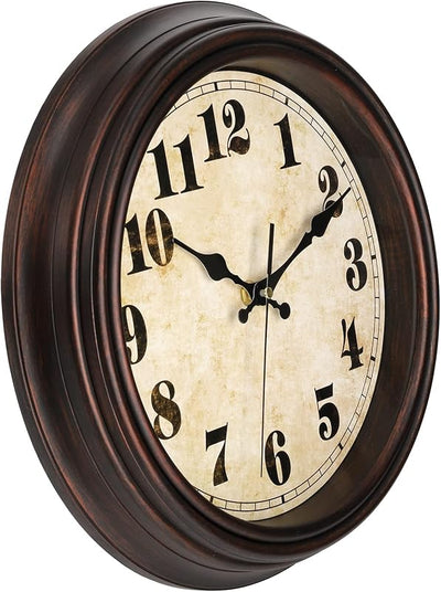 Reloj pared vintage 12pulg silencioso de cuarzo