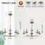 Candelabro dorado art deco 5 luces cerámica para comedor