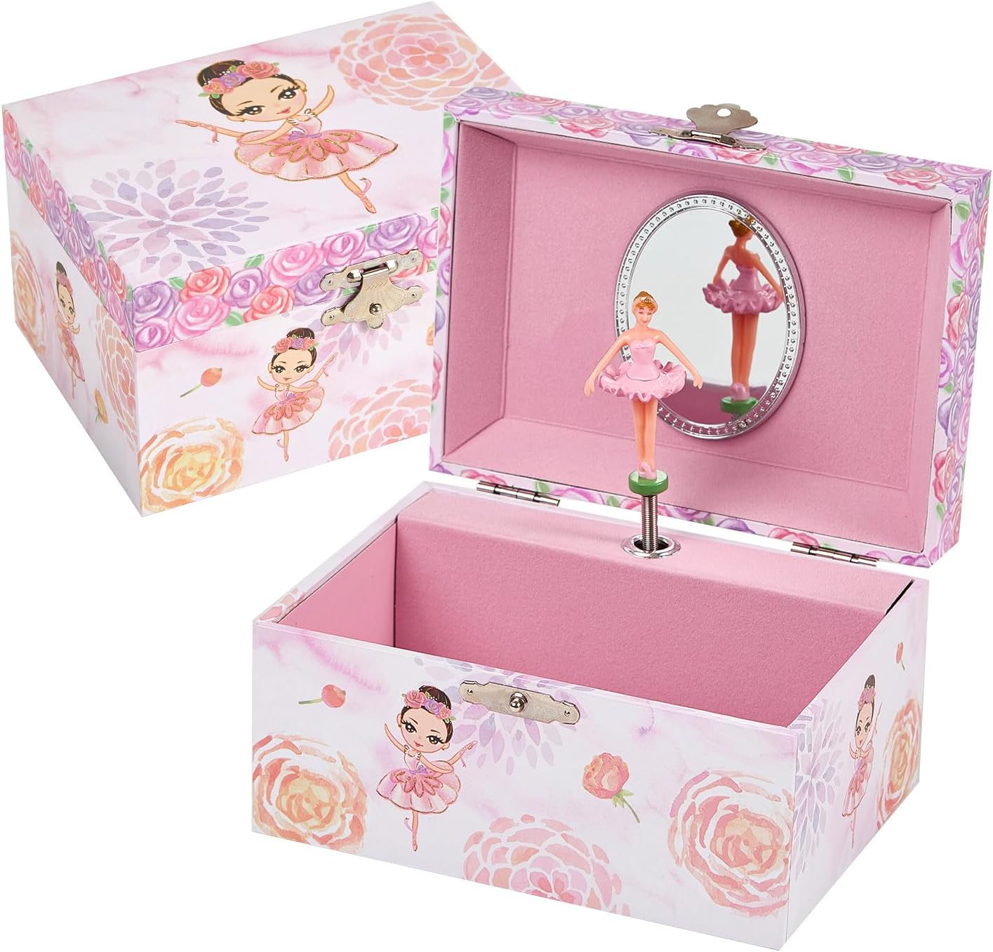 Caja música joyero para niña con bailarina giratoria