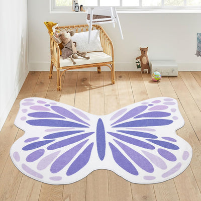 Alfombra mariposa para niñas 49x59" color morado