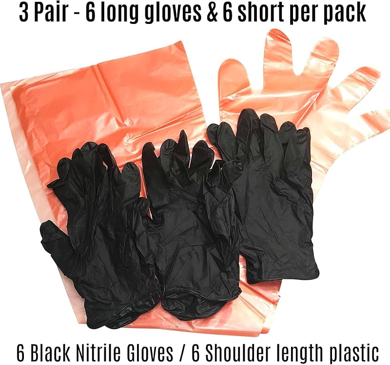 Guantes ciervo aderezo intestino negro/naranja 6 pares