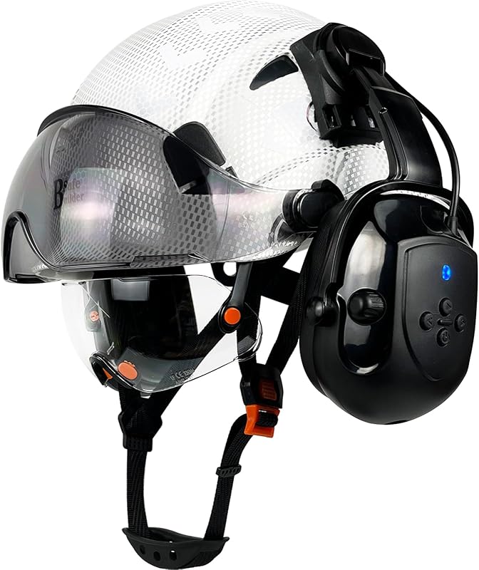 Casco seguridad visera orejeras Bluetooth SNR 26dB ANSI