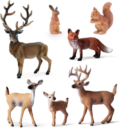 7 Pzas Figuras Animales Bosque Niños