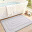 Alfombra baño microfibra antideslizante blanca 17x