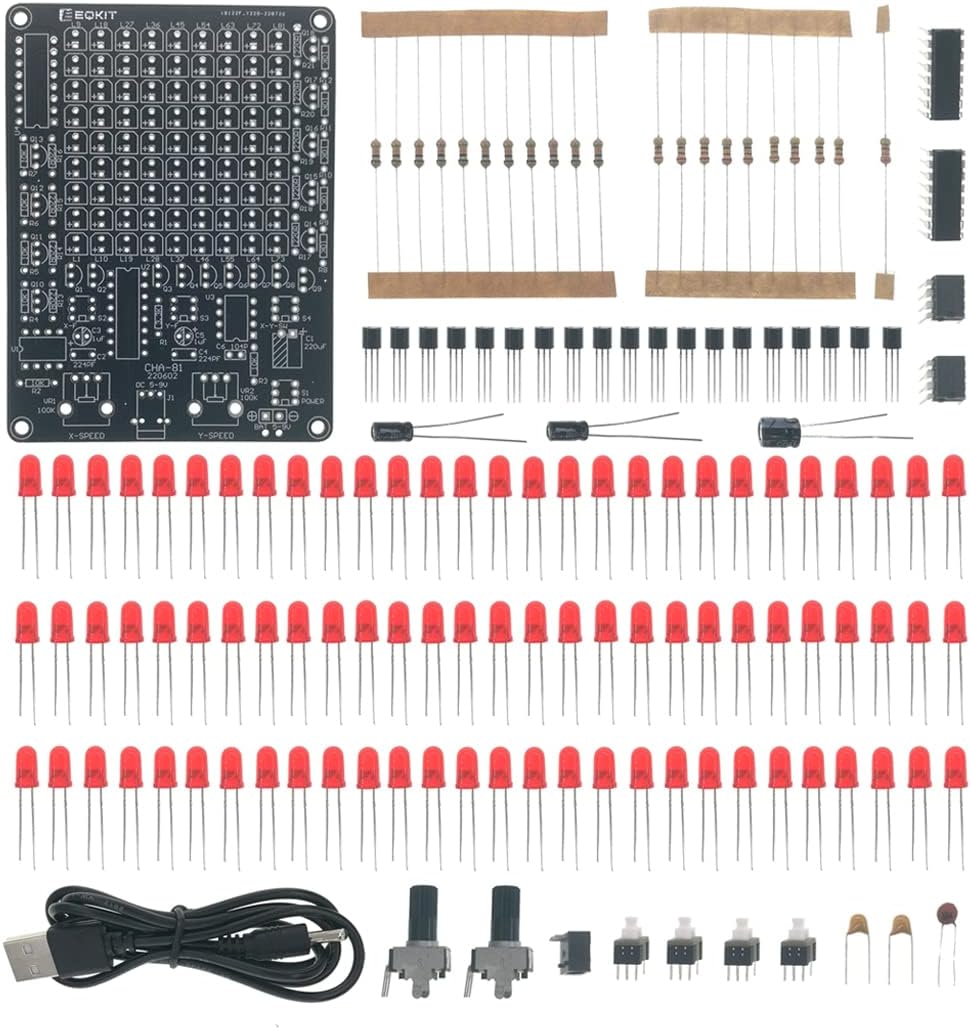 Kit soldadura LED Chaser PCB 81 LEDs para STEM y escuela