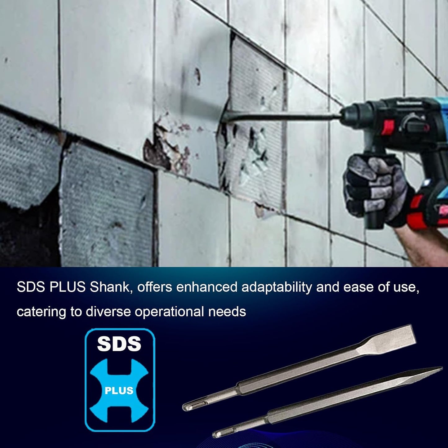 Set cinceles SDS Plus 24pulg cincel plano 3/4pulg