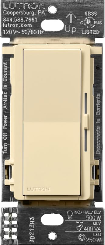 Interruptor atenuador Lutron Diva ELV para LED marfil