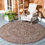 Alfombra redonda 6'7" marrón/marfil impermeable para