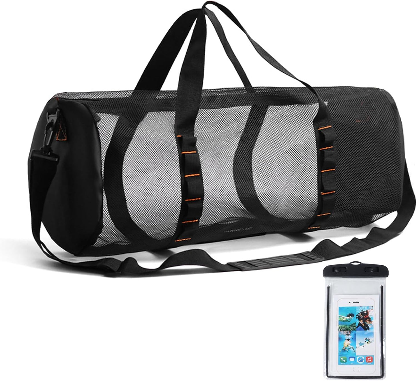 Bolsa buceo malla con funda impermeable y correa