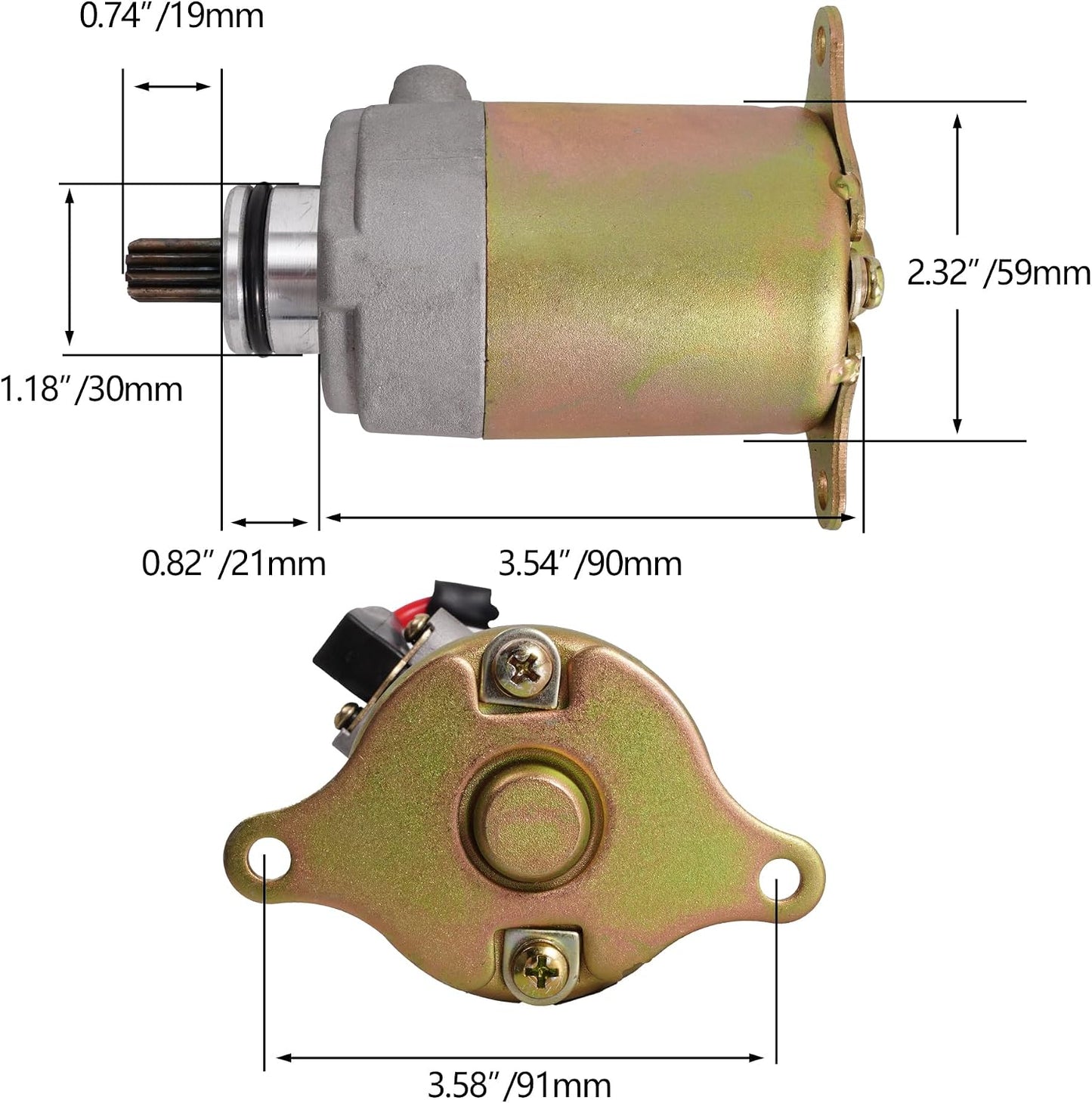 Motor arranque 9 dientes repuesto scooter 125-150cc