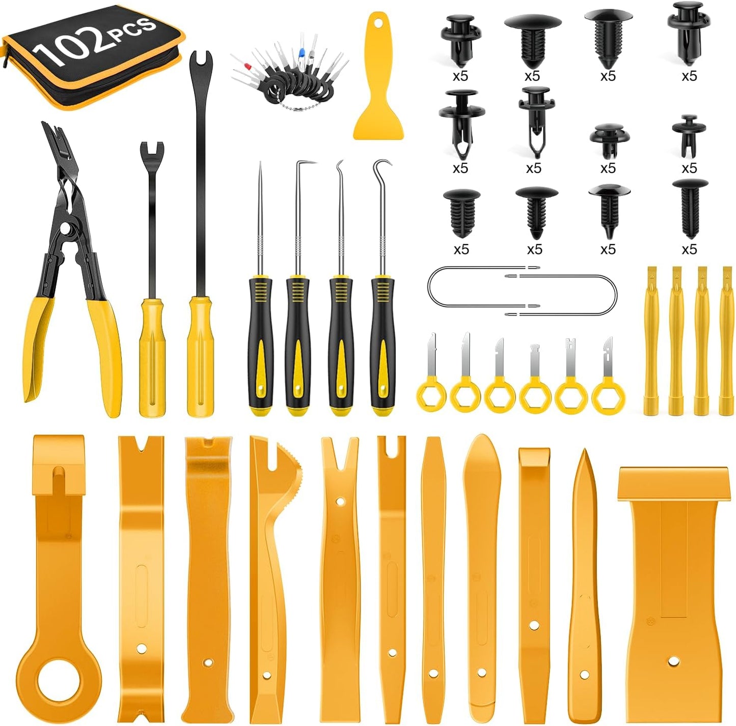 Kit 102 Pzas Herramientas Retención Molduras Parachoques