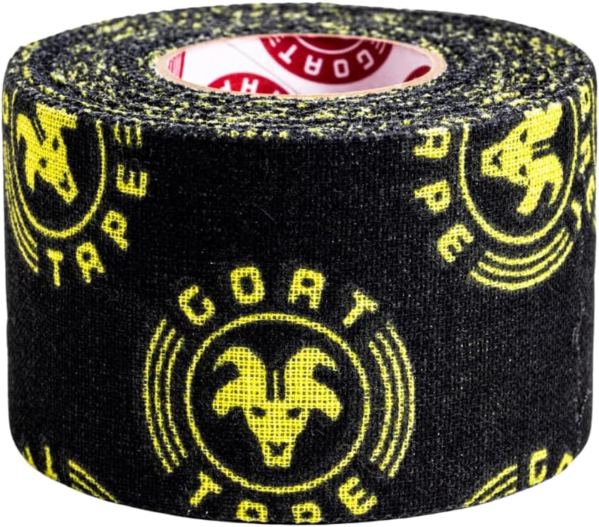 Cinta adhesiva para pesas y deportes 1" negro amarillo