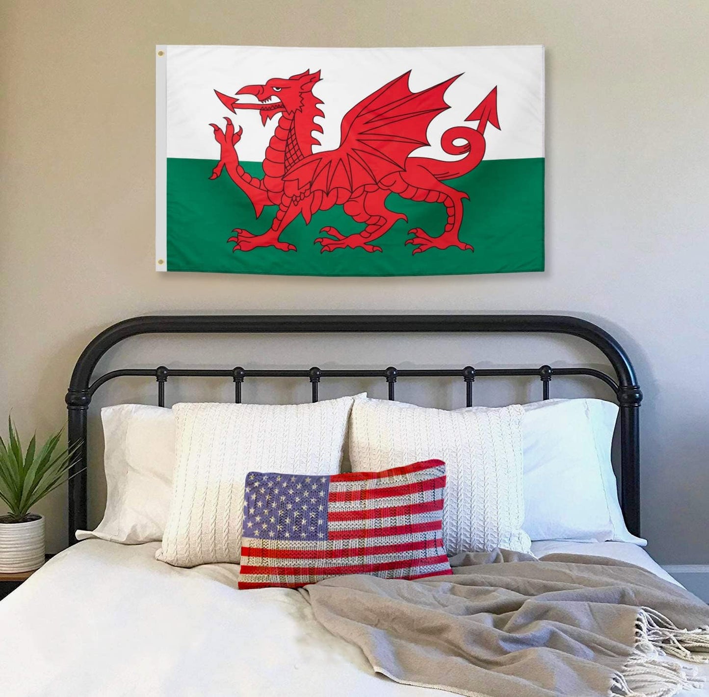 Bandera Gales poliéster 3x5ft resistente ojales latón