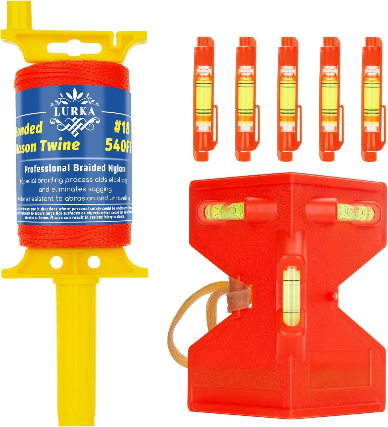 Cuerda nailon trenzada 540pies con poste 5 niveles naranja