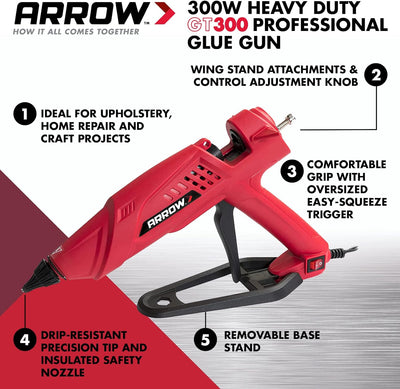Pistola pegamento termofusible 300W para madera