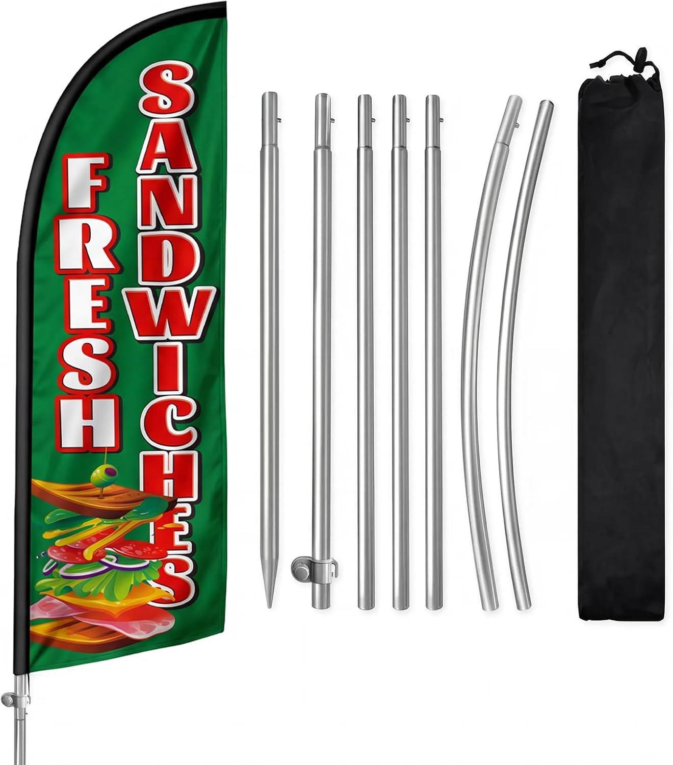 Bandera sándwiches 8ft con poste y pico tierra