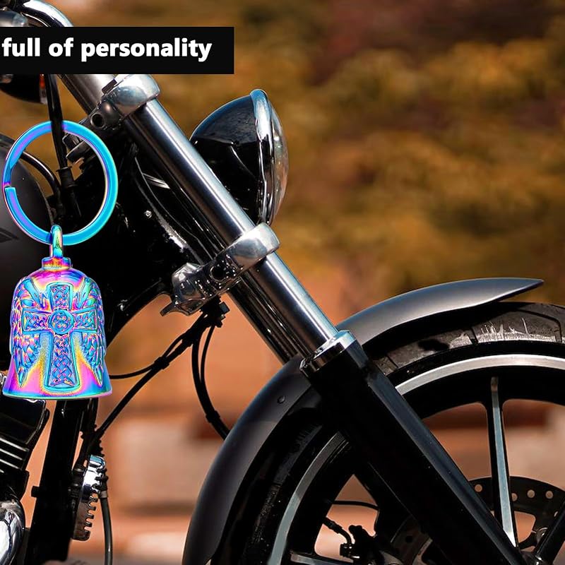 Campana motociclista ángel protección seguridad negro