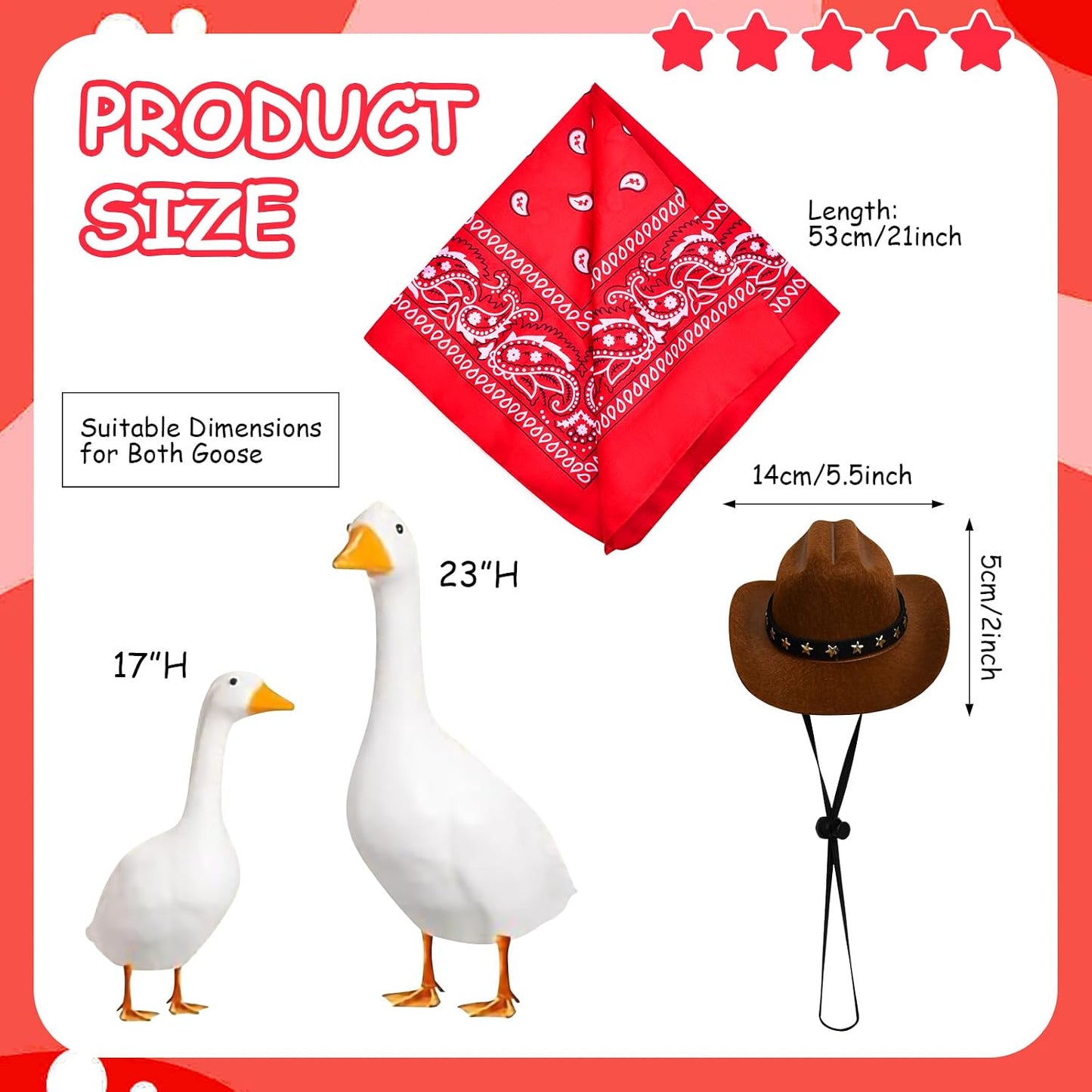 Traje vaquero ganso 23pulg sombrero bandana disfraz mascota