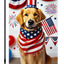Bandera jardín 4 de Julio 12x18pulg perro golden retriever
