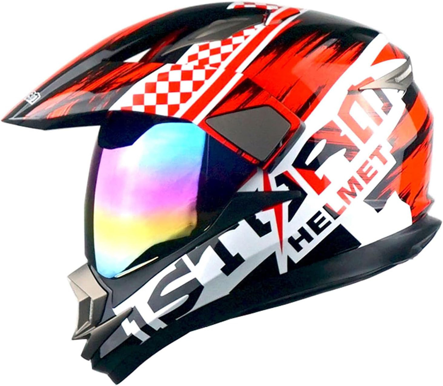 Casco Motocicleta Dual Cara Completa Negro Mate
