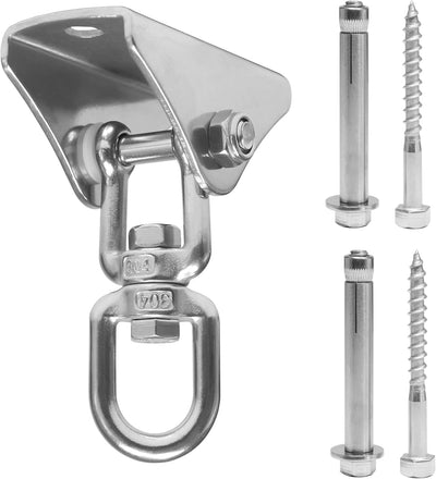 Gancho giratorio acero inox 360° para porche yoga hamaca