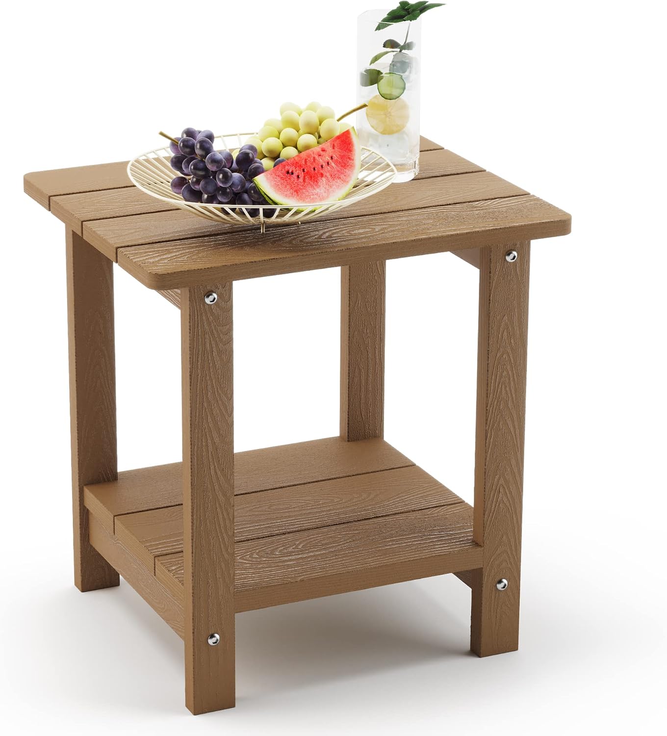Mesa auxiliar Adirondack 2 niveles marrón resistente