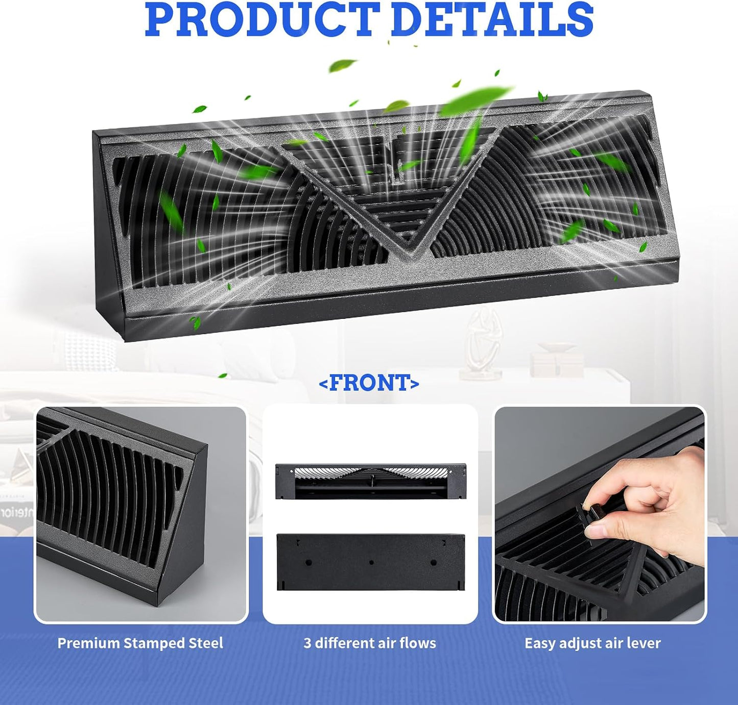 8 Pzas Cubiertas Ventilación Zócalo 18pulg Ajustable