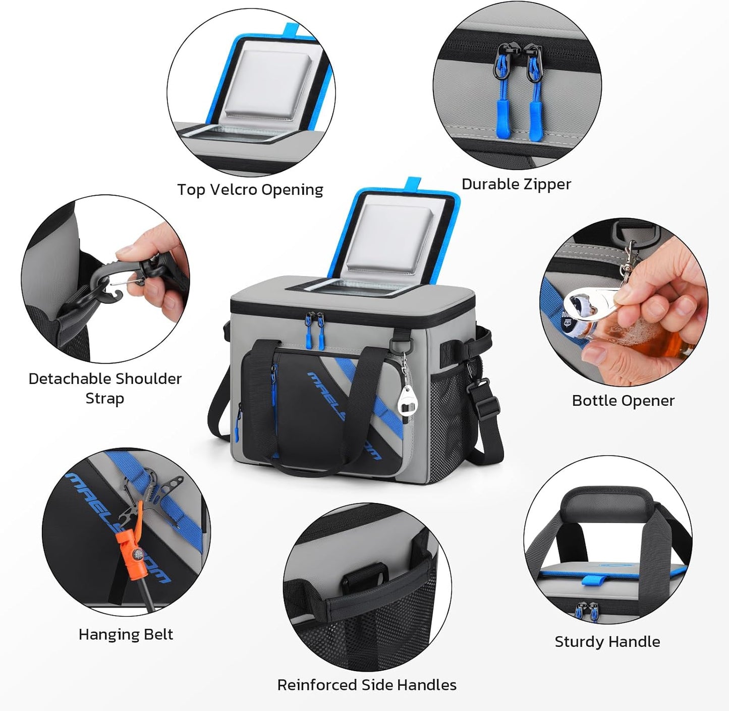 Bolsa refrigeradora plegable 30 can 5 capas aislamiento 16h