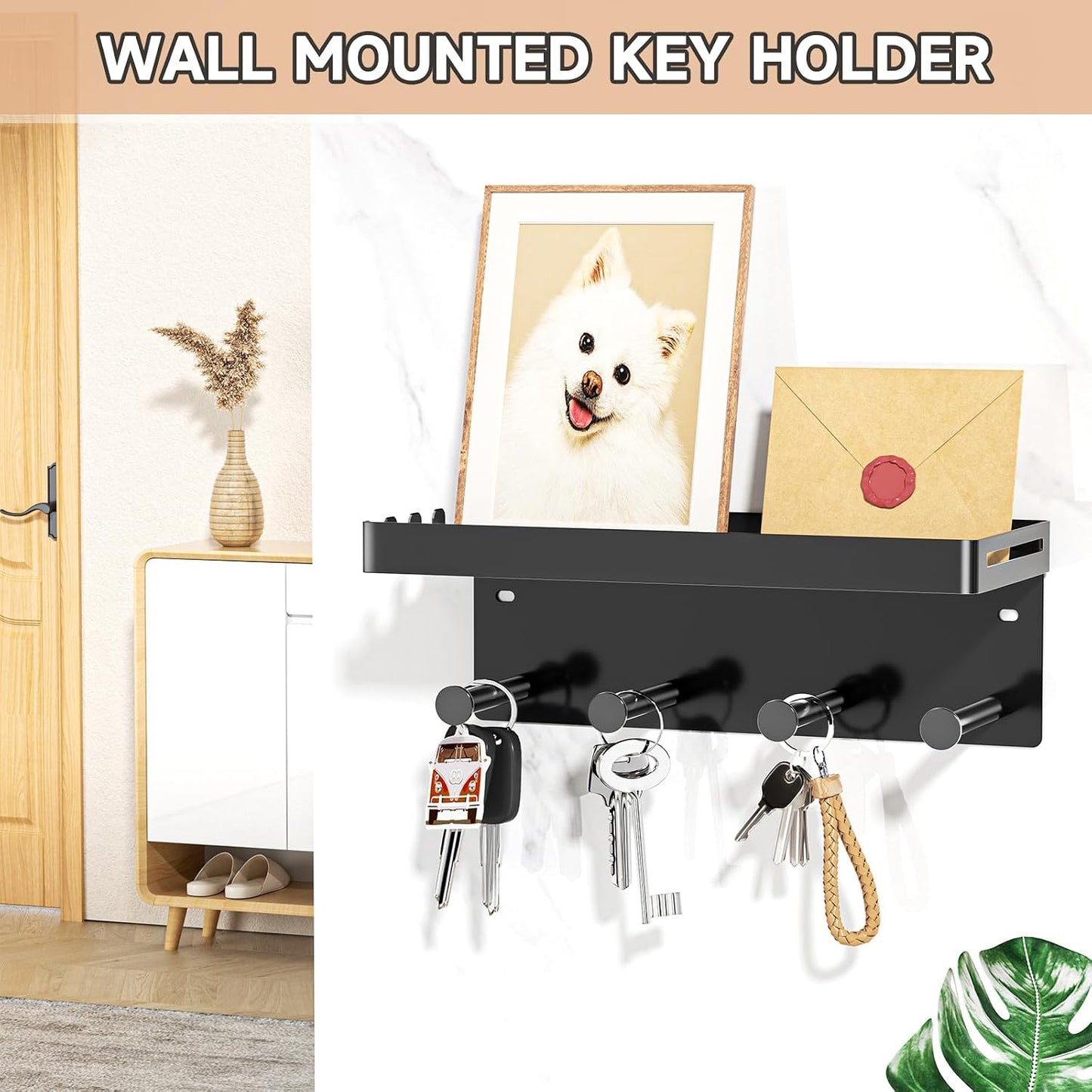 Soporte correa perro pared ganchos metal