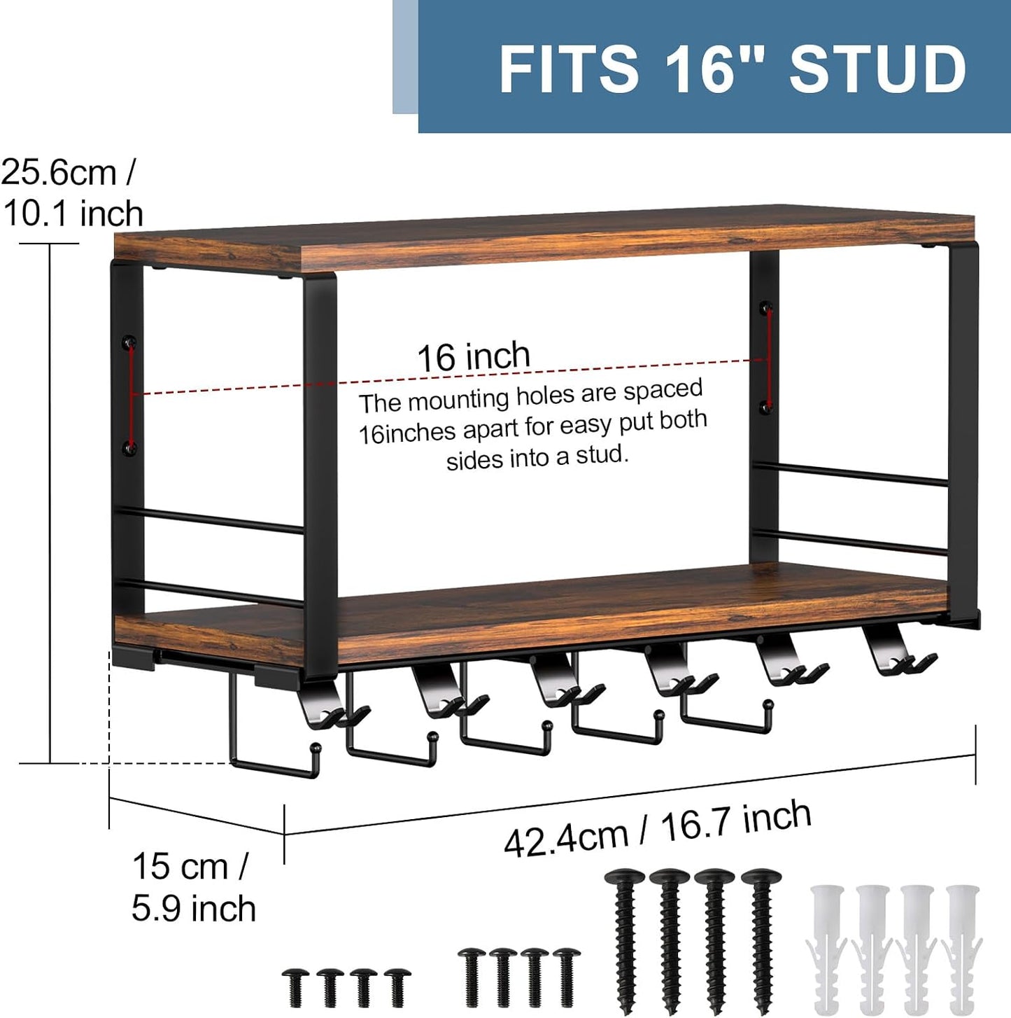 Estante flotante 2 niveles gimnasio con soporte T