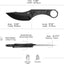 Cuchillo fijo D2 3.54pulg mango fibra carbono funda kydex