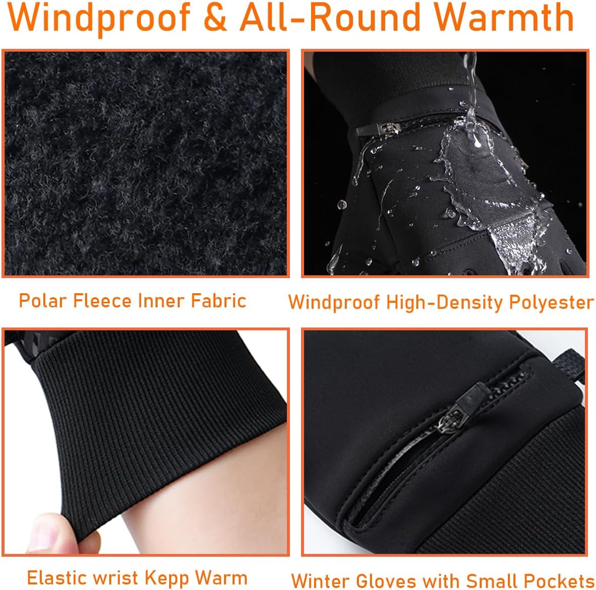Guantes ciclismo invierno sin dedos tactil hombre mujer