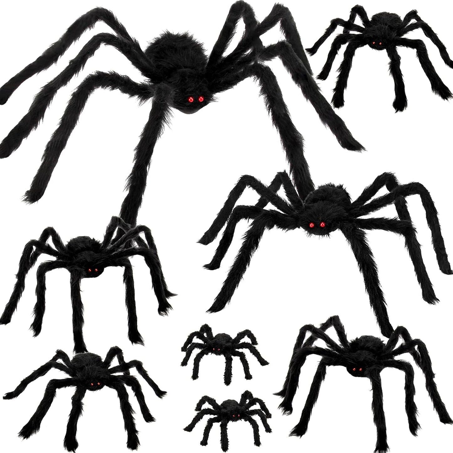 8 Arañas Gigantes Decoración Halloween Aterradoras