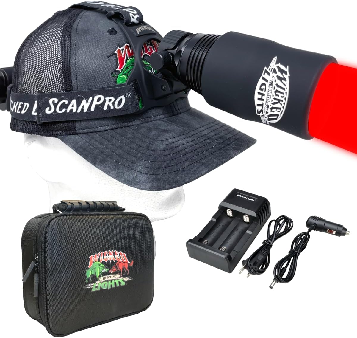 Kit faros delanteros caza nocturna rojo W2102