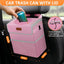 Papelera coche 3gal con tapa bolsa impermeable rosa