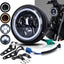 Faro LED redondo motocicleta 7" DRL anillo H-arley