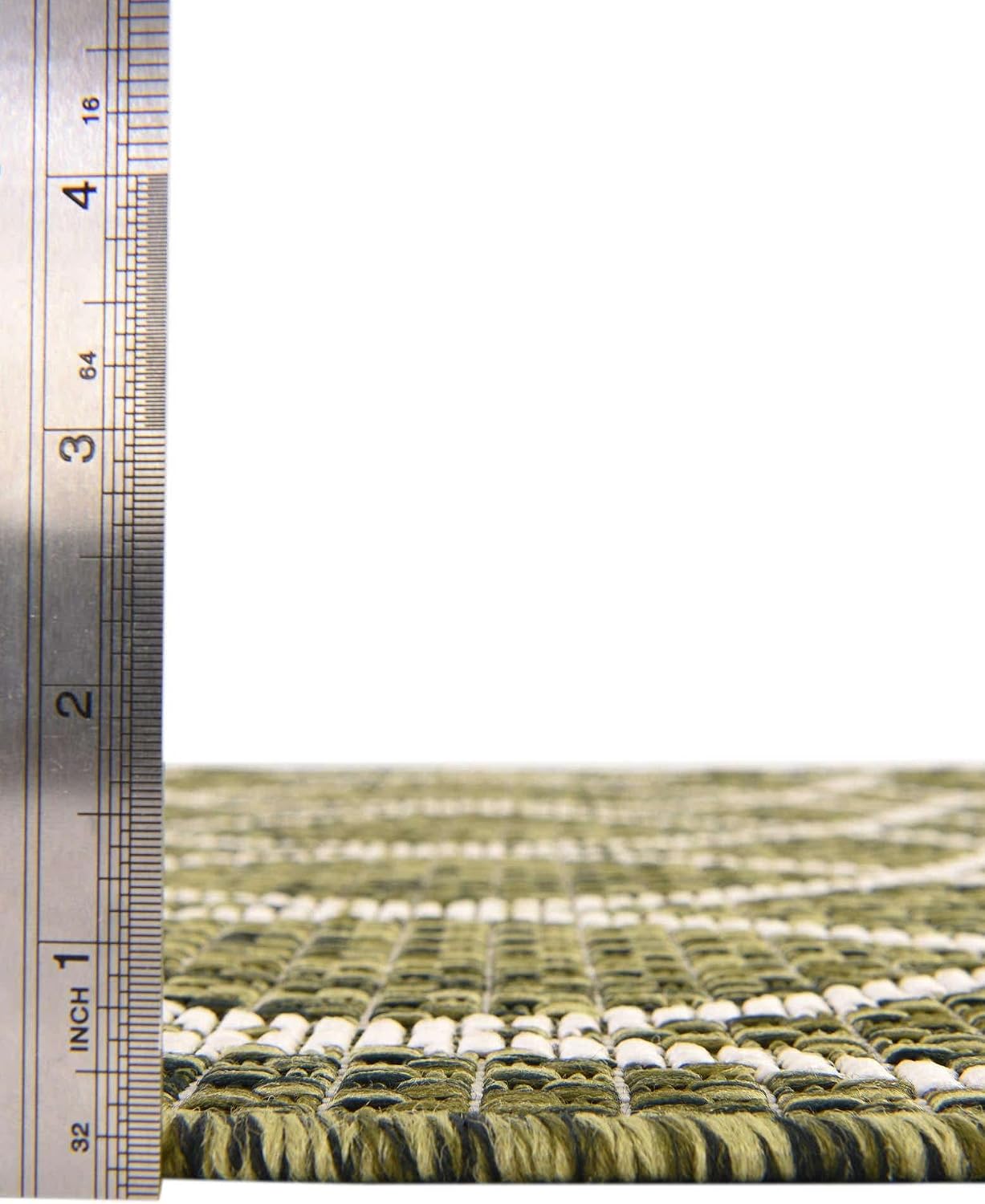 Alfombra rectangular 2x3ft 1pulg color verde y marfil